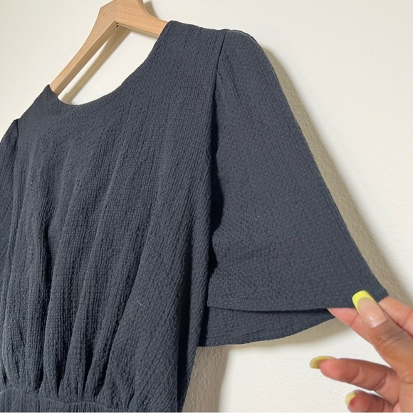 Eloquii Women Plus Size Maxi Dress 3X Black Tie Open Back Cottage Boho 22 - Picture 3 of 11